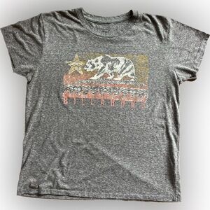 Billabong Vintage Heather Gray Bear Graphic T-Shirt Women’s Juniors Size Large